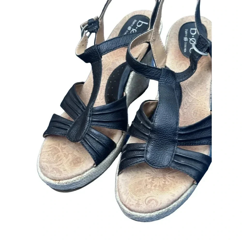 BOC Women's Black 4" Wedge Heel Sandal Size US 11